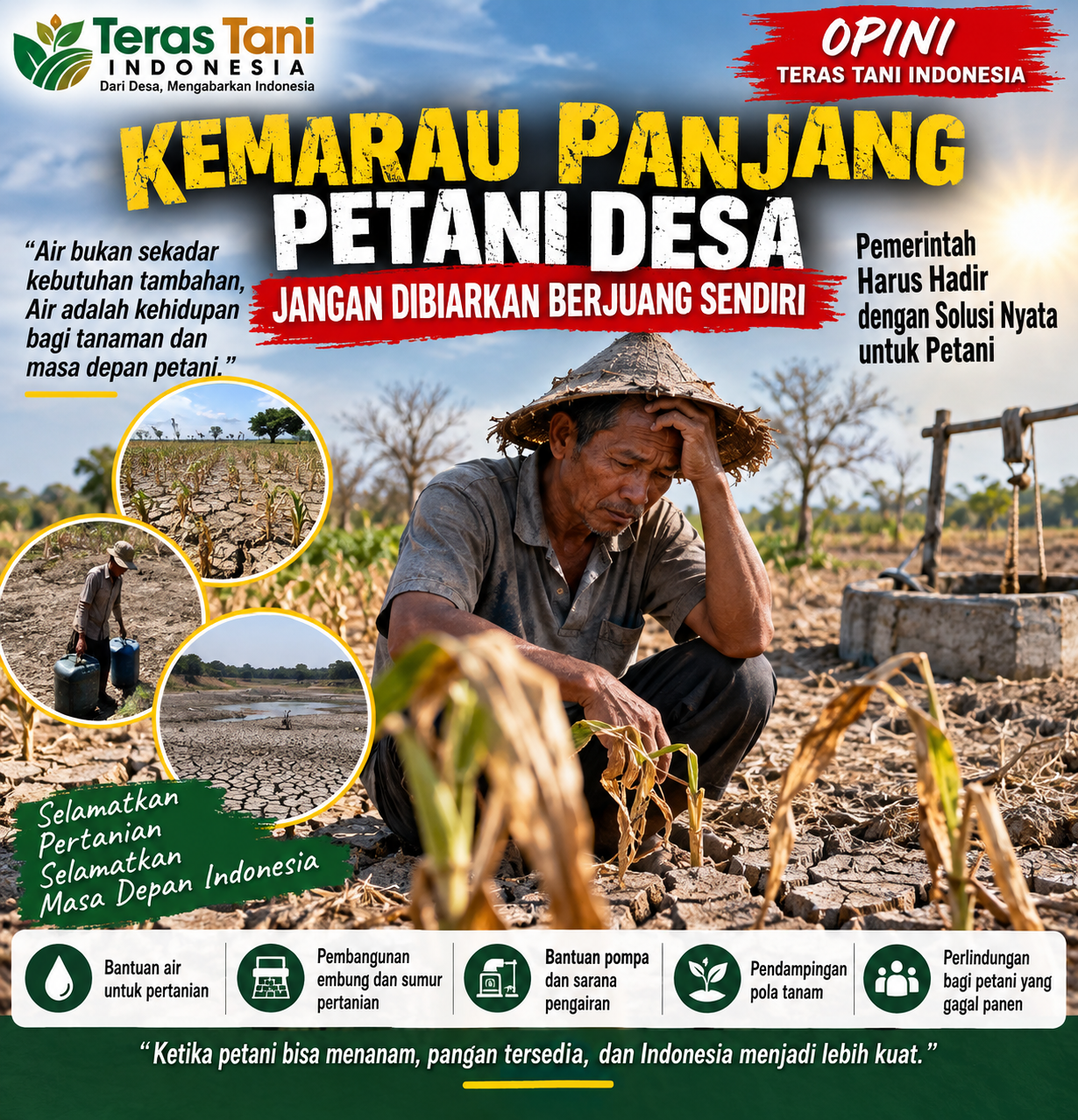 Kemarau Panjang, Petani Desa Jangan Dibiarkan Berjuang Sendiri  OPINI TERAS TANI INDONESIA