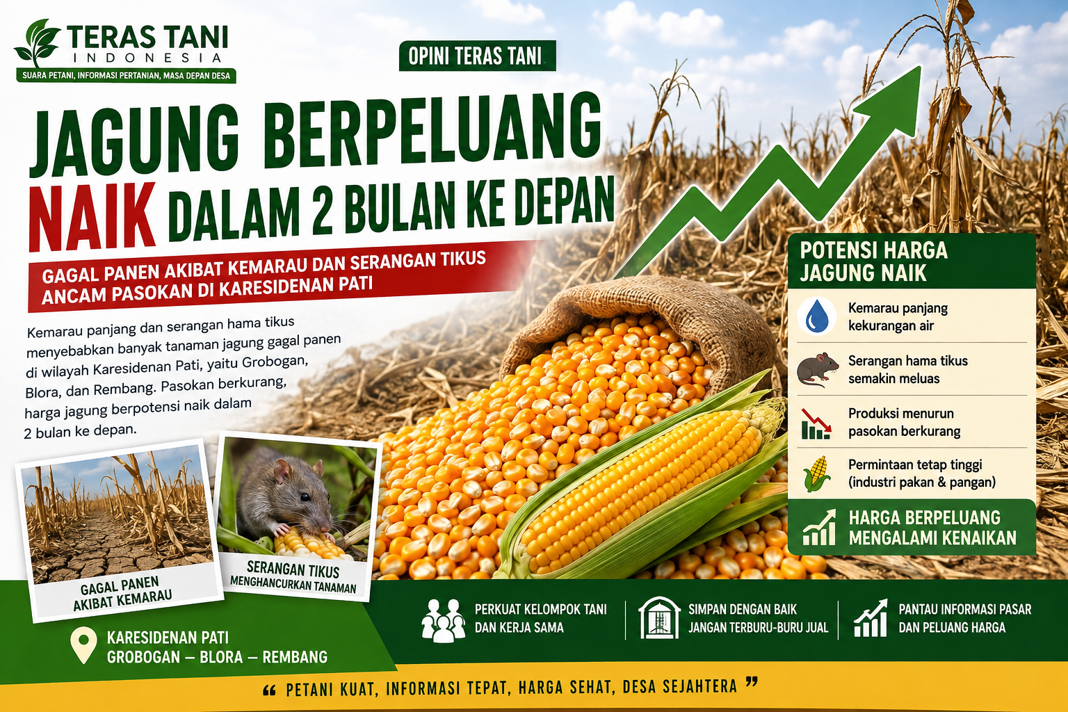 JAGUNG BERPELUANG NAIK DALAM DUA BULAN KE DEPAN